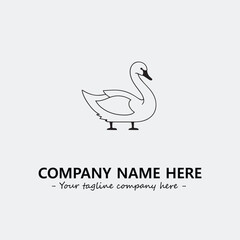 Swan Silhouette Logo Company Design Illustration Vector Graphic Image