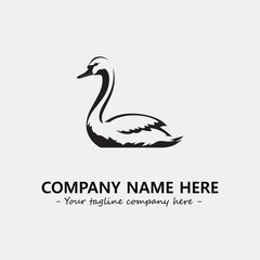 Swan Silhouette Logo Company Design Illustration Vector Graphic Image