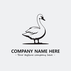 Swan Silhouette Logo Company Design Illustration Vector Graphic Image