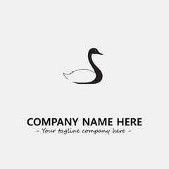 Swan Silhouette Logo Company Design Illustration Vector Graphic Image