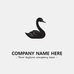 Swan Silhouette Logo Company Design Illustration Vector Graphic Image