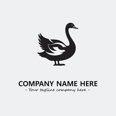 Swan Silhouette Logo Company Design Illustration Vector Graphic Image