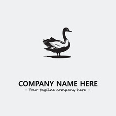 Swan Silhouette Logo Company Design Illustration Vector Graphic Image