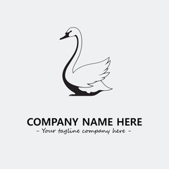 Swan Silhouette Logo Company Design Illustration Vector Graphic Image