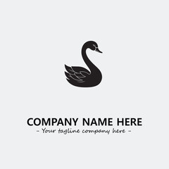 Swan Silhouette Logo Company Design Illustration Vector Graphic Image
