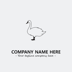 Swan Silhouette Logo Company Design Illustration Vector Graphic Image