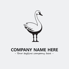 Swan Silhouette Logo Company Design Illustration Vector Graphic Image