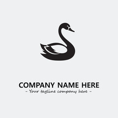 Swan Silhouette Logo Company Design Illustration Vector Graphic Image