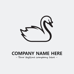 Swan Silhouette Logo Company Design Illustration Vector Graphic Image