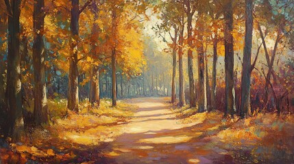 Obraz premium Autumnal forest path (2)