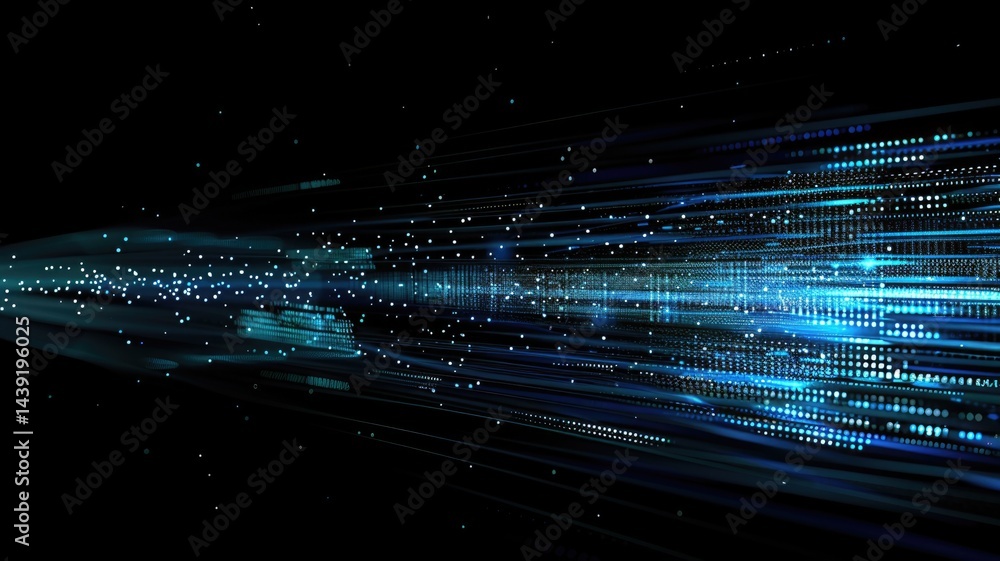 Poster wonderful picture of colorful light sparkling particles scattered across space background, create ab