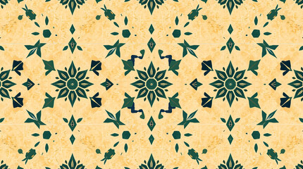 Soft watercolor textures enhance the gentle charm of symmetrical boho tile patterns.