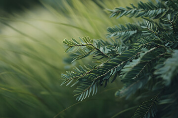 "Fresh Green Leaves with Sunlight in Spring Nature Background"