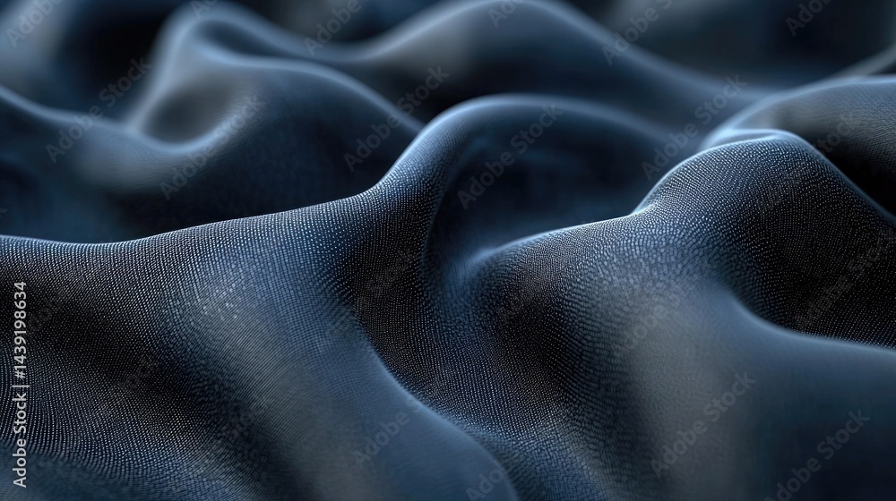 Poster abstract dark blue fabric with a subtle texture, undulating smoothly. it's a versatile backdrop for 