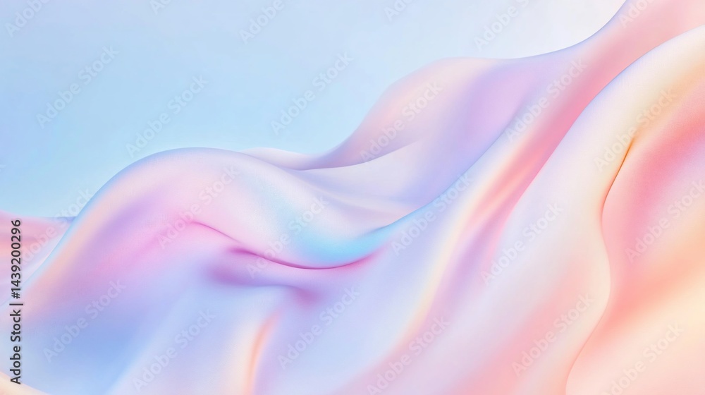 Poster abstract silk fabric background with soft pastel colors creating elegant folds