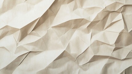 Obraz premium Close-up shot of crumpled beige paper texture creating a unique abstract pattern