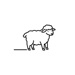 Cute lamb standing in a minimalistic style against a white background  