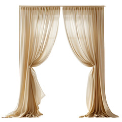 Elegant beige curtains draped window light interior design