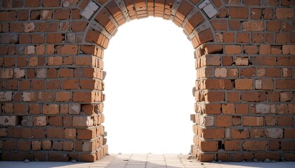Ancient Stone Archway in a Misty Ruined City