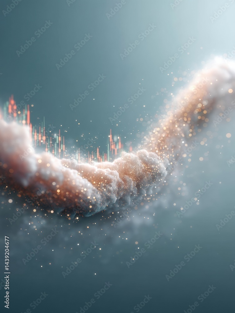 Poster Quantum Financial Visualization Ethereal Market Dynamics Revealing AI-Powered Investment Intelligence with Immersive Data Flow and Predictive Analytics Landscape
