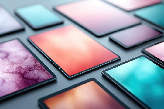 Gradient Tech Horizon Sleek Multi-Screen Digital Workspace Showcasing Immersive UI Design and Next-Gen Creative Innovation for Modern Professionals