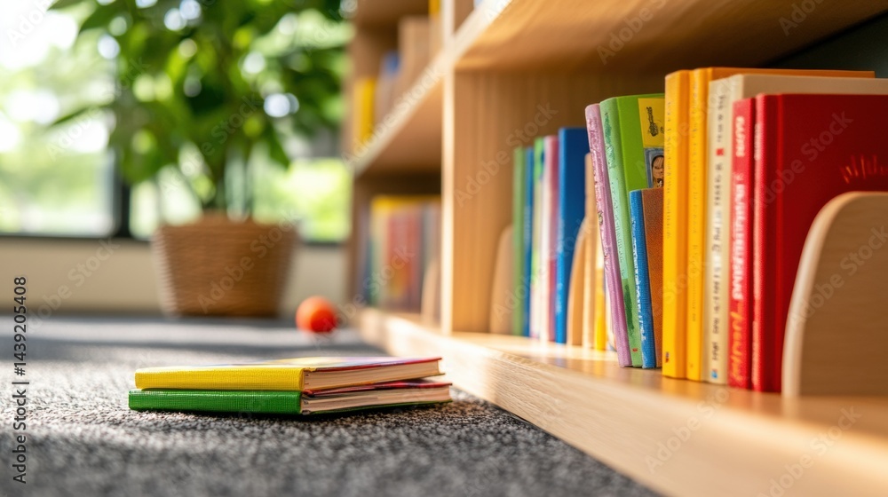 Aufkleber Inclusive Learning Sanctuary Neurodiversity-Focused Library Space with Adaptive Reading Technologies and Sensory-Friendly Design for Empowered Educational Experiences