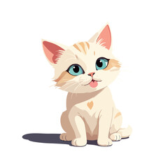 Cute cat sitting vector graphic and illustration