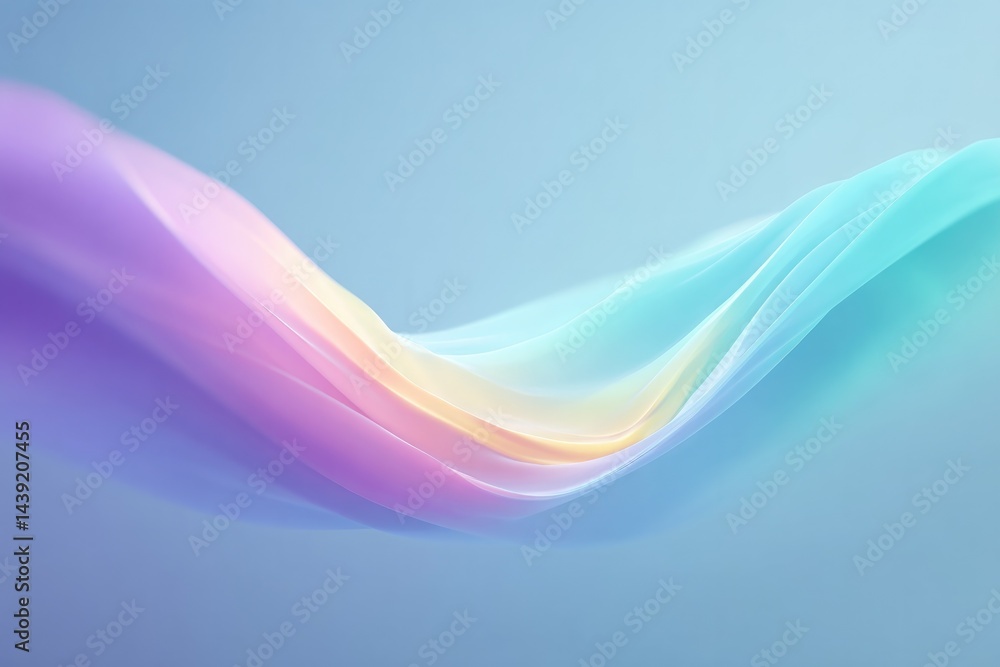 Poster vibrant waves of color flow smoothly across minimalistic scene creating harmonious balance of hues
