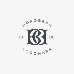 Monogram letters BD