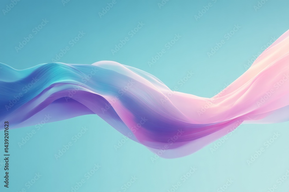 Poster vibrant waves of color flow smoothly across minimalistic scene creating harmonious balance of hues