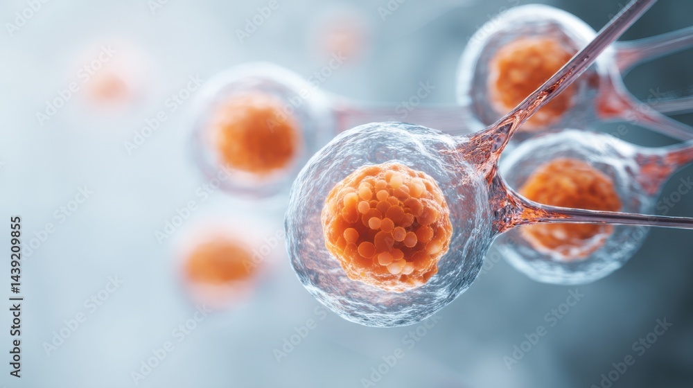 Poster cellular structure and growth observed under microscopic conditions in a laboratory setting
