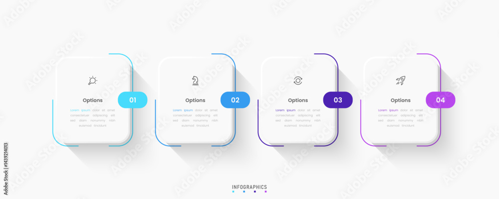 Wall mural vector infographic label design template with icons and 4 options or steps. can be used for process 