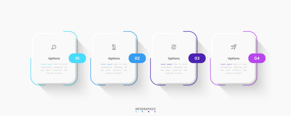 Vector Infographic label design template with icons and 4 options or steps. Can be used for process diagram, presentations, workflow layout, banner, flow chart, info graph.
