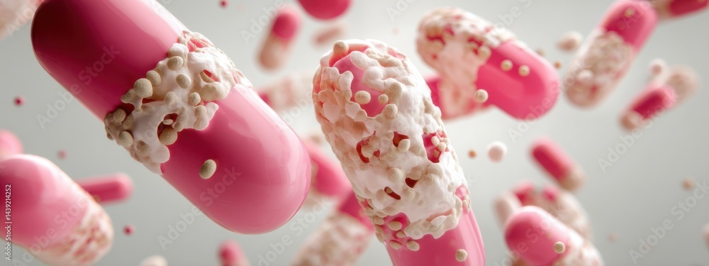 Aufkleber colorful capsules floating in space with textured surfaces showcasing intricate designs and patterns