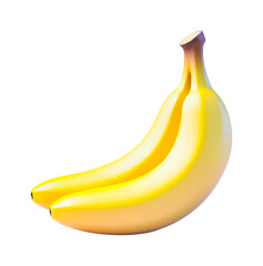 Two ripe yellow bananas isolated on plain surface, cut out - stock png.