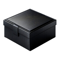 Elegant Black Gift Box with Ribbon on White Background for Special Occasions
