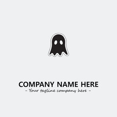 Ghost face icon illustration black and white vector image