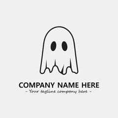 Ghost face icon illustration black and white vector image