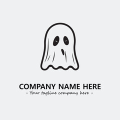 Ghost face icon illustration black and white vector image