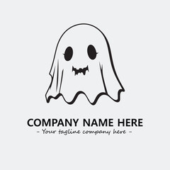 Ghost face icon illustration black and white vector image