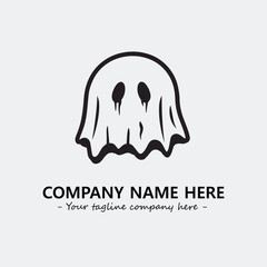 Ghost face icon illustration black and white vector image