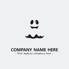 Ghost face icon illustration black and white vector image