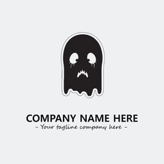 Ghost face icon illustration black and white vector image