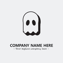 Ghost face icon illustration black and white vector image