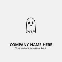Ghost face icon illustration black and white vector image