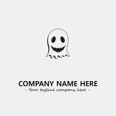 Ghost face icon illustration black and white vector image