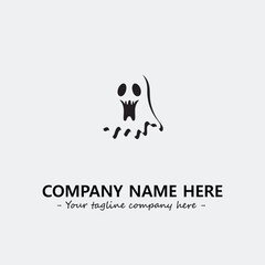 Ghost face icon illustration black and white vector image