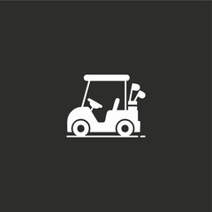 Golf cart icon flat vector design