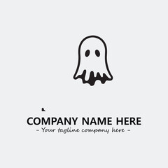 Ghost face icon illustration black and white vector image