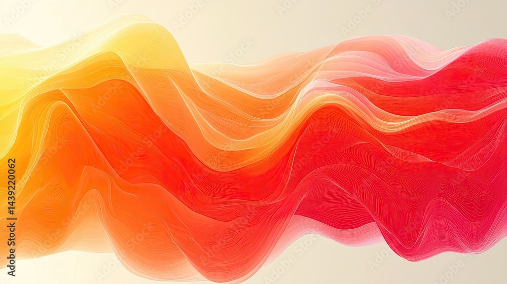 Aufkleber flowing orange ribbon design on a creamy background, smooth gradient. use it for backgrounds, web de